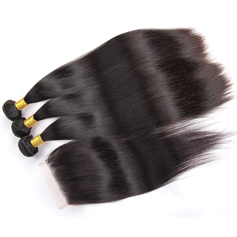 Перуанский Девственные Волосы С Закрытием Девы Волос Прямо благодать волосы