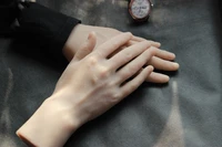 one pair realistic silicone male mannequin manikin hands for ring jewelry display model nail art hand