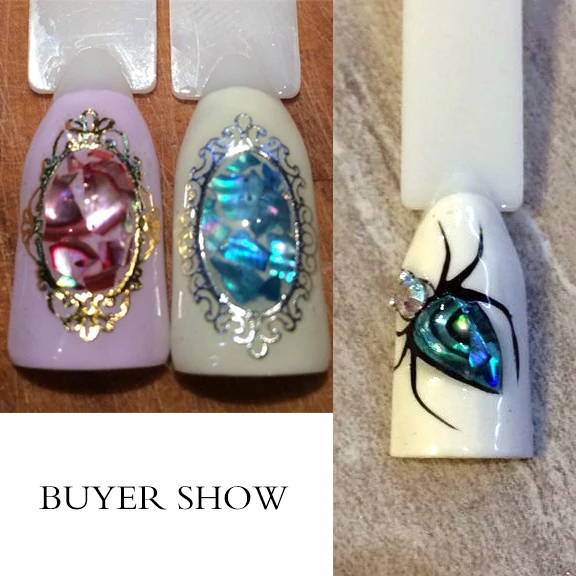 

12 pcs Charm natural shell nail art decoration nail Glitter SeaShell Slices Particle Crushed nail Sequins stickers Manicure