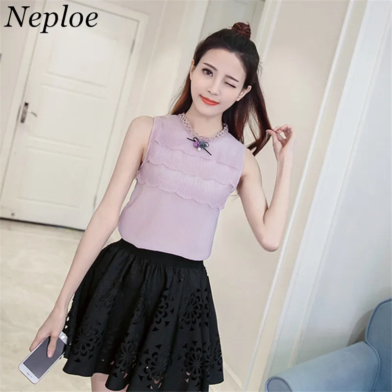 2018 S 3XL Для женщин шифон Blusa модные ботинки из органической кожи без рукавов