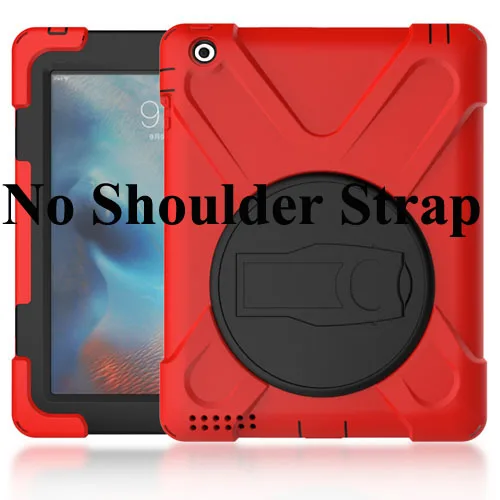 Чехол для iPad 2/3/4 iPad 3 iPad 4 9," планшет, прочный сверхмощный противоударный вращающийся защитный чехол с подставкой+ плечевой ремень - Цвет: red
