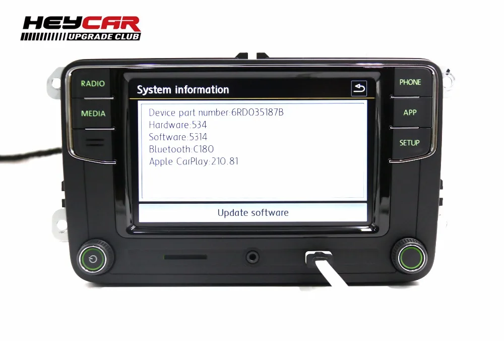 Noname Green Carplay RCD330 Plus зеленая подсветка RCD510 RCN210 6,5 дюйма для Skoda Octavia fabia 6RD 035 187 B 6RD035187B