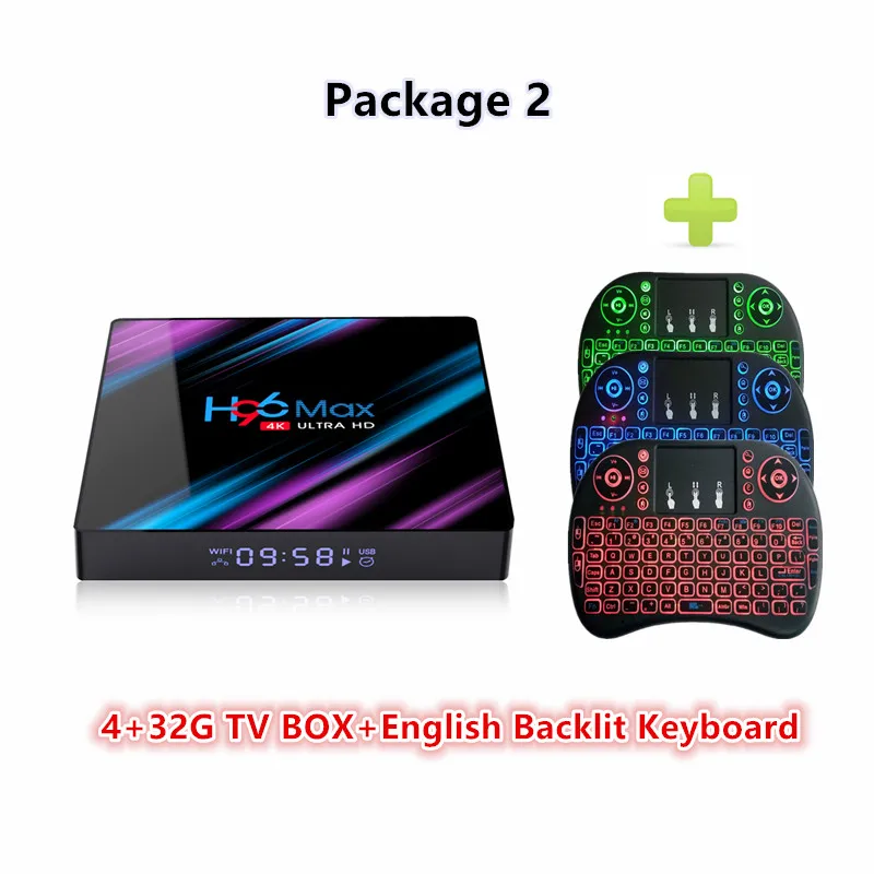 HAAYOT H96 MAX ТВ приставка Android 9,0 4 Гб ОЗУ 32 Гб Rockchip RK3318 USB3.0 H.265 4 к двойной Wifi Youtube Netflix Google Play Smart tv - Цвет: 4G 32G EN Backlit