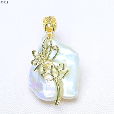

Natural freshwater baroque Baroque pearls White square bead Pearl necklace large pendant comes with grace Fine wide