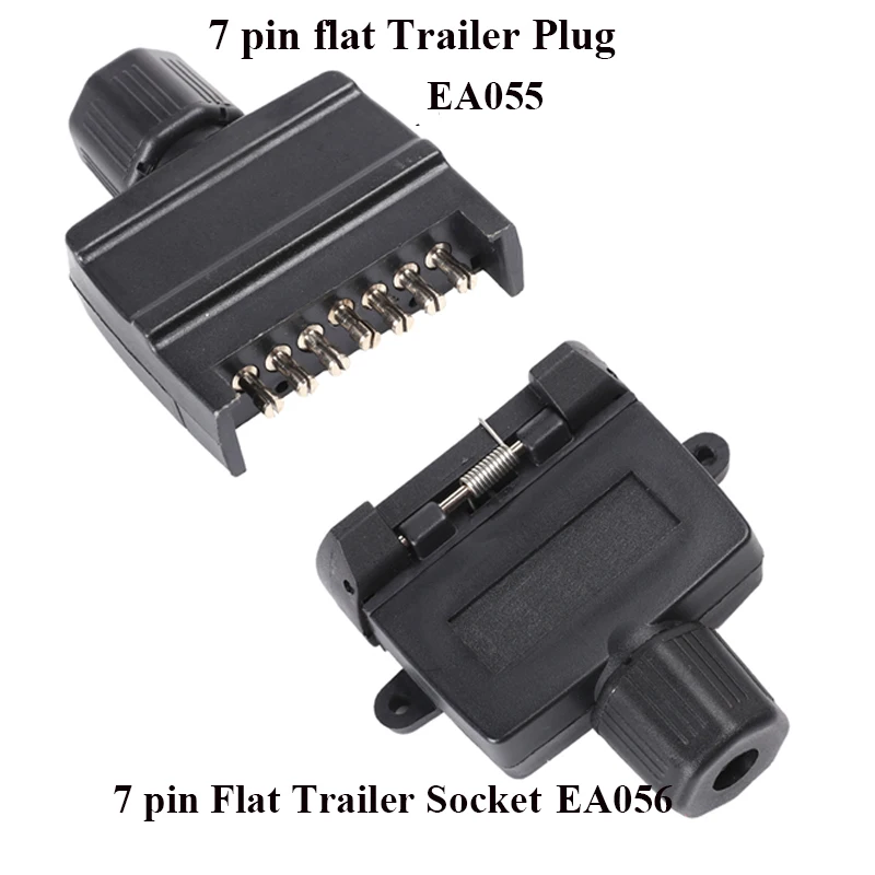 12v 7 pin flat trailer plug waterproof truck socket adapter connector caravana rv car accessory campe autoparts New Zealand | Автомобили и