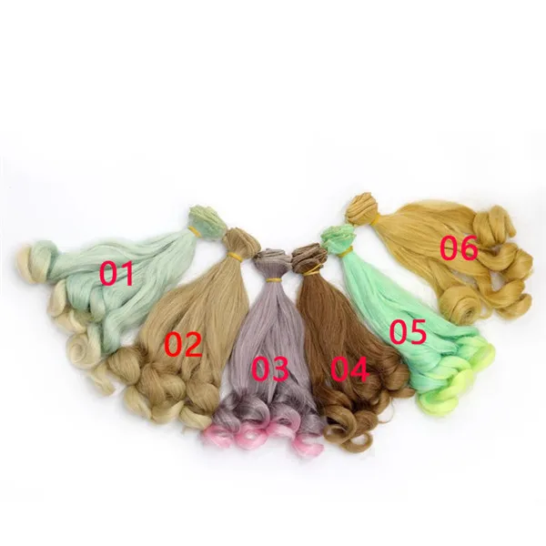 Мода 15*100 см DIY мини-парик для куклы, высокотемпературный материал, прямые волосы, парик для BJD, аксессуары для куклы с высокой температурой - Цвет: B