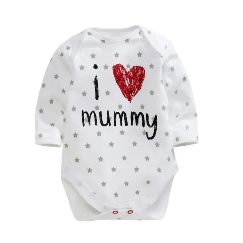 Star Love Mom Г. Комплект одежды для новорожденных мальчиков и девочек, одежда для малышей Одежда в полоску с надписью «love Mommy Daddy» и надписью infantil bebes для мальчиков и девочек - Цвет: Star Love Mom