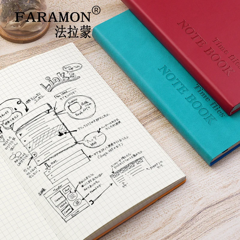 

FARAMON Checkered Notebook Thick Notepad Grid Book 1PCS