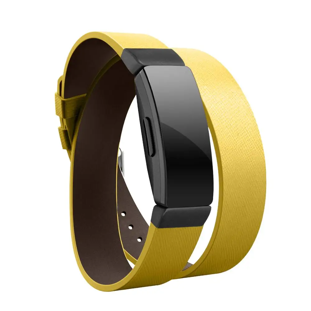 Цветной двойной тур кожаный ремешок для Fitbit Inspire/HR сменный Inspire красный синий