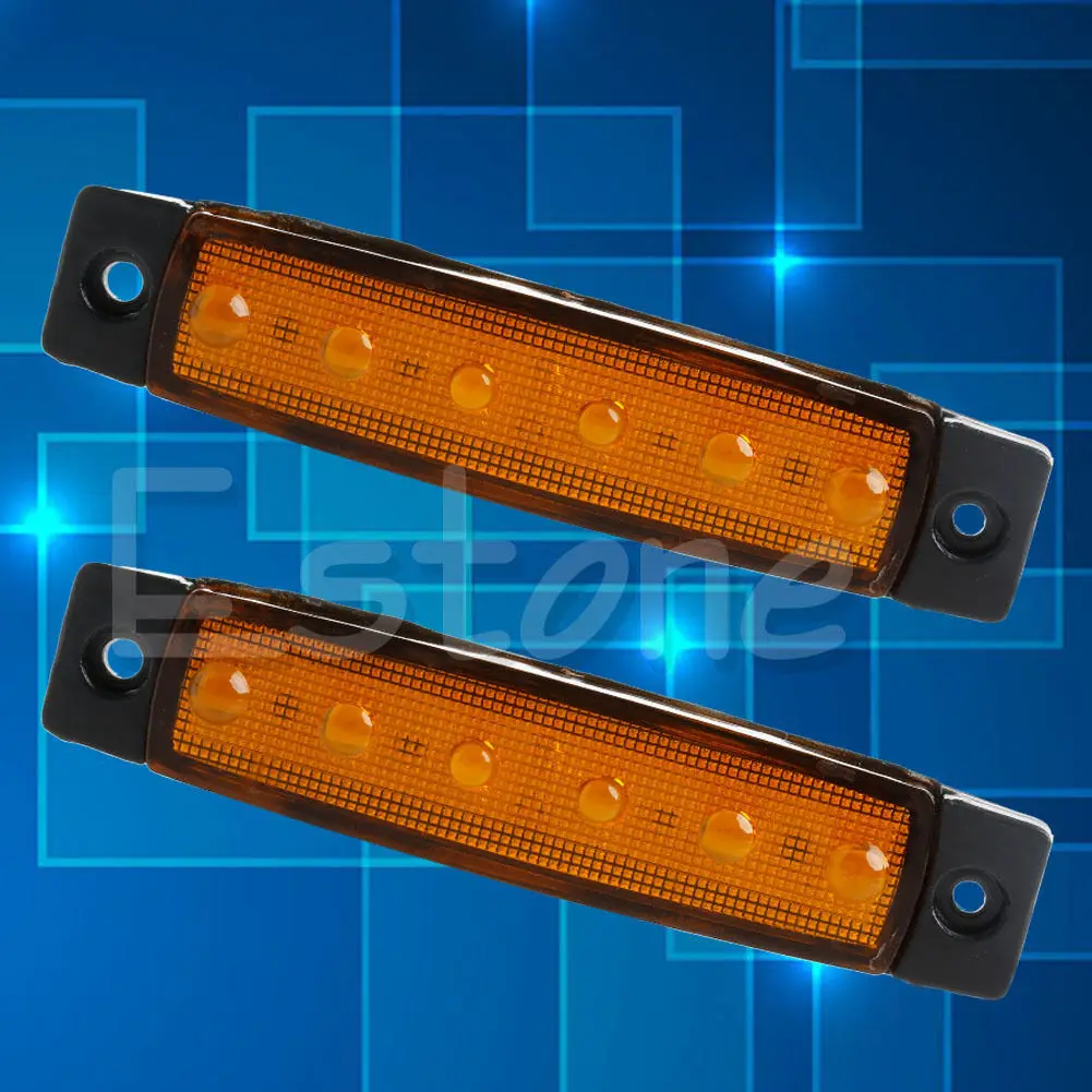 Новый 2X 6 светодиодный фонарь для автобуса грузовика прицепа боковой габаритный