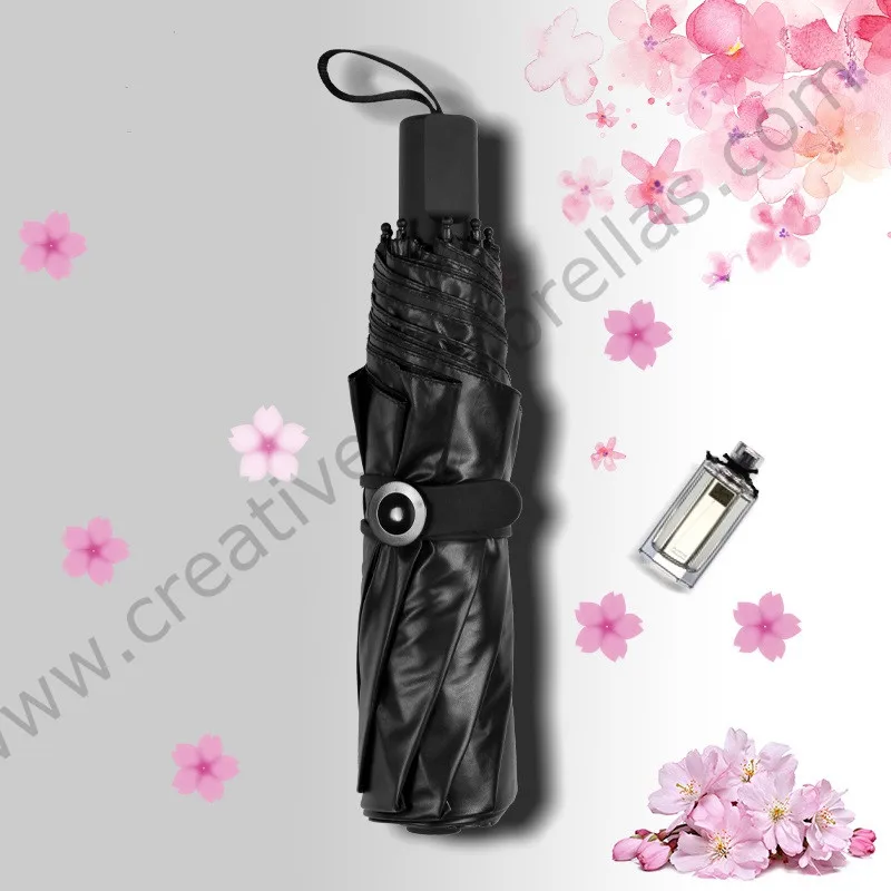 2 шт./лот трехскладной Зонт пятикратное черное покрытие Защита от УФ из