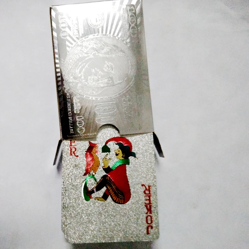 Высокое качество серебряные пластиковые карты Pokers ПВХ водонепроницаемые