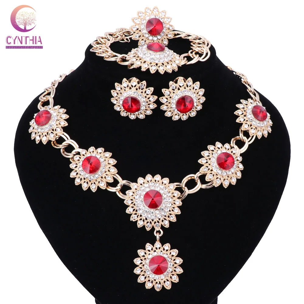 Новые африканские Ювелирные наборы золотой цвет белый/синий/красный/розовый