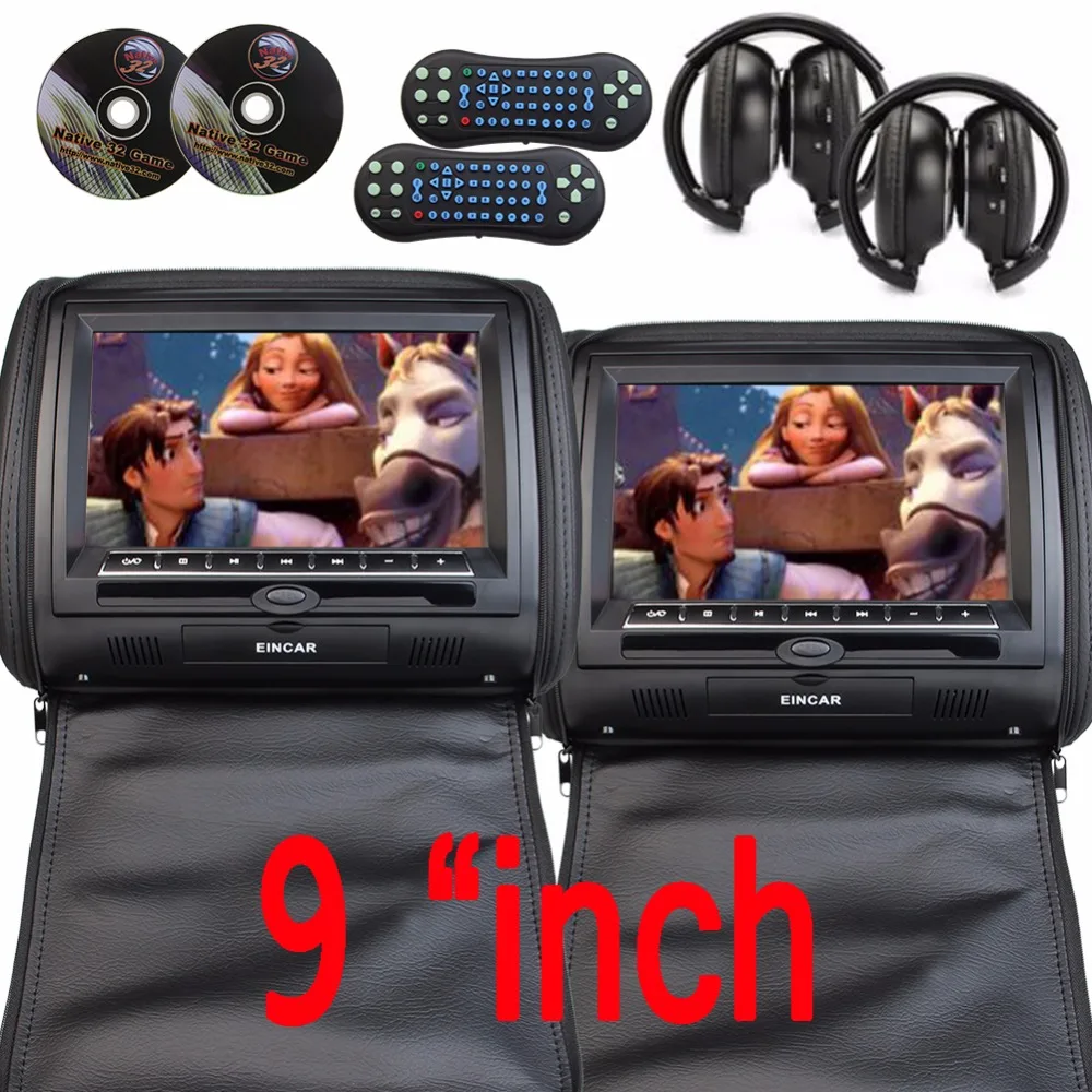 Автомобильный подголовник Eincar 9 дюймов DVD плеер подушка универсальный цифровой