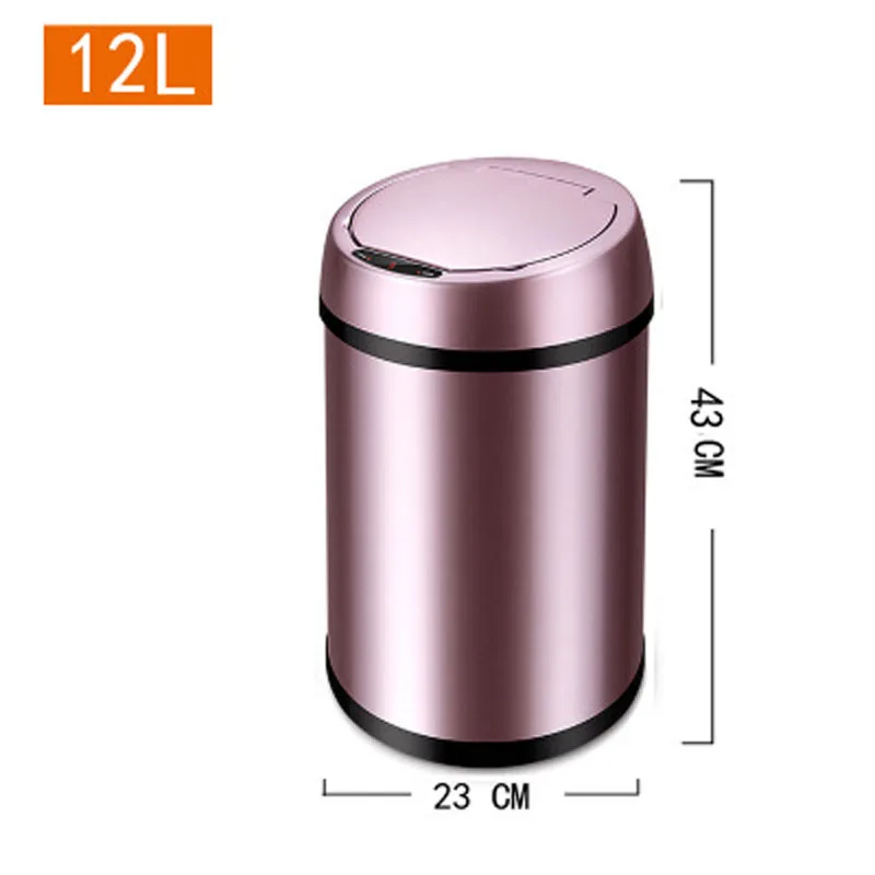 

Automatic Dustbin Trash Cans For Home Office Stainless Steel Kitchen Garbage Waste Bins 12L Large Capacity