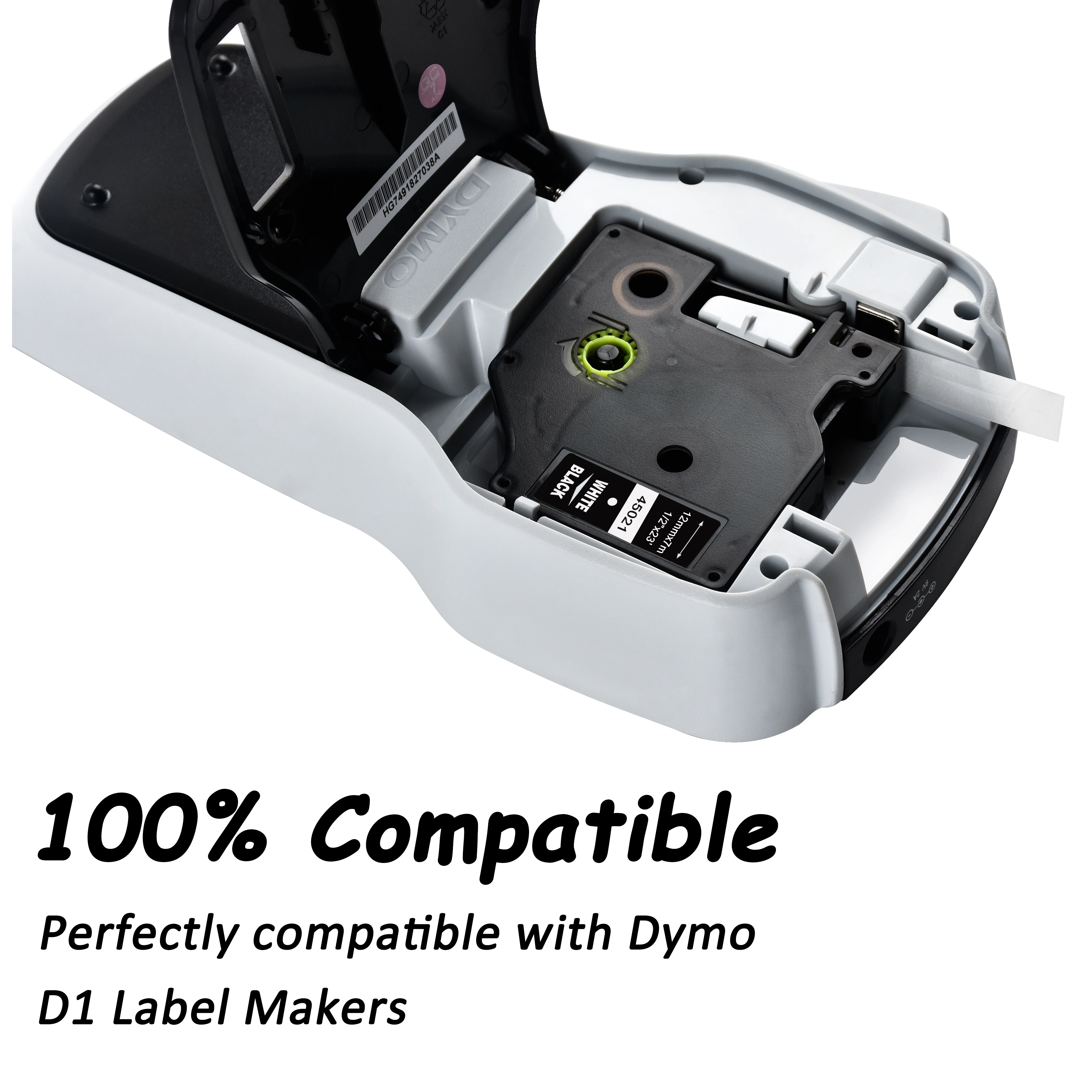 Cidy 45021 совместимый с Dymo D1 manager 12 мм белый на черном кассе этикеток для принтер DYMO