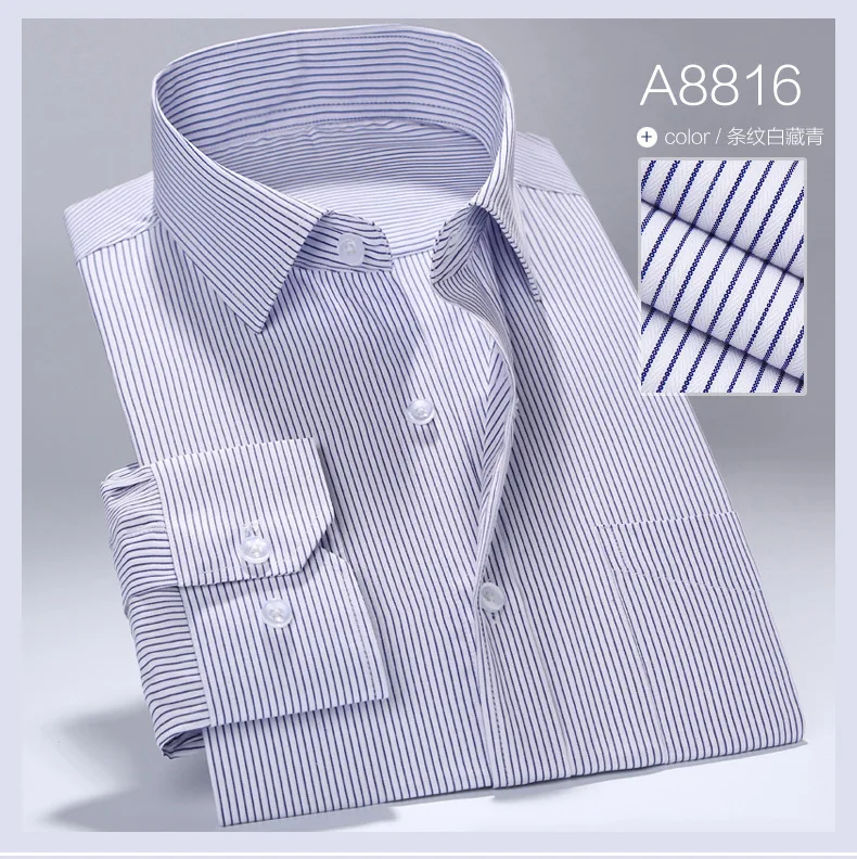 Мужские деловые однобортные хлопковые рубашки с воротником-стойкой Camisa мягкие