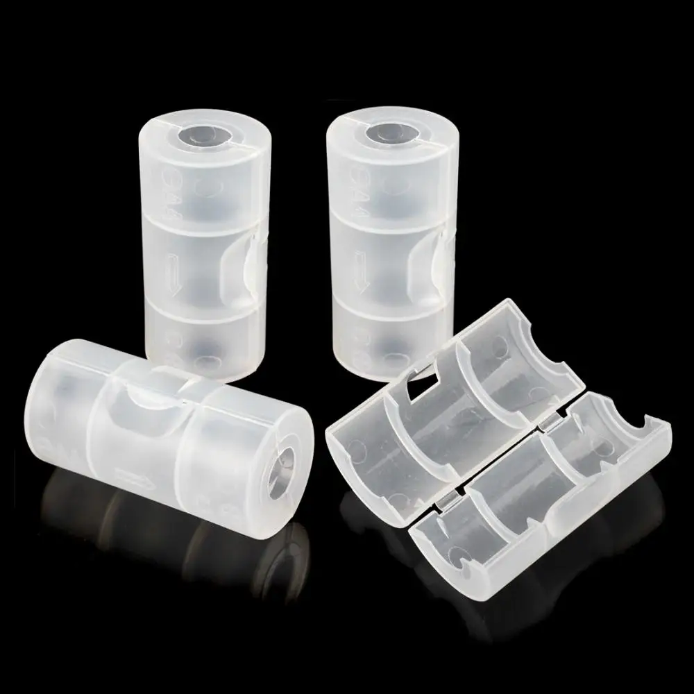 

4pcs Plastic AA to C Size Battery Converter Holder Case Battery Box