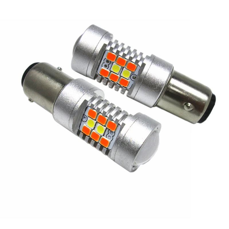2 шт. 1157 двухцветные белые/Янтарные Samsung 28SMD S25 BAY15D 28 Вт супер яркие сигнальные огни