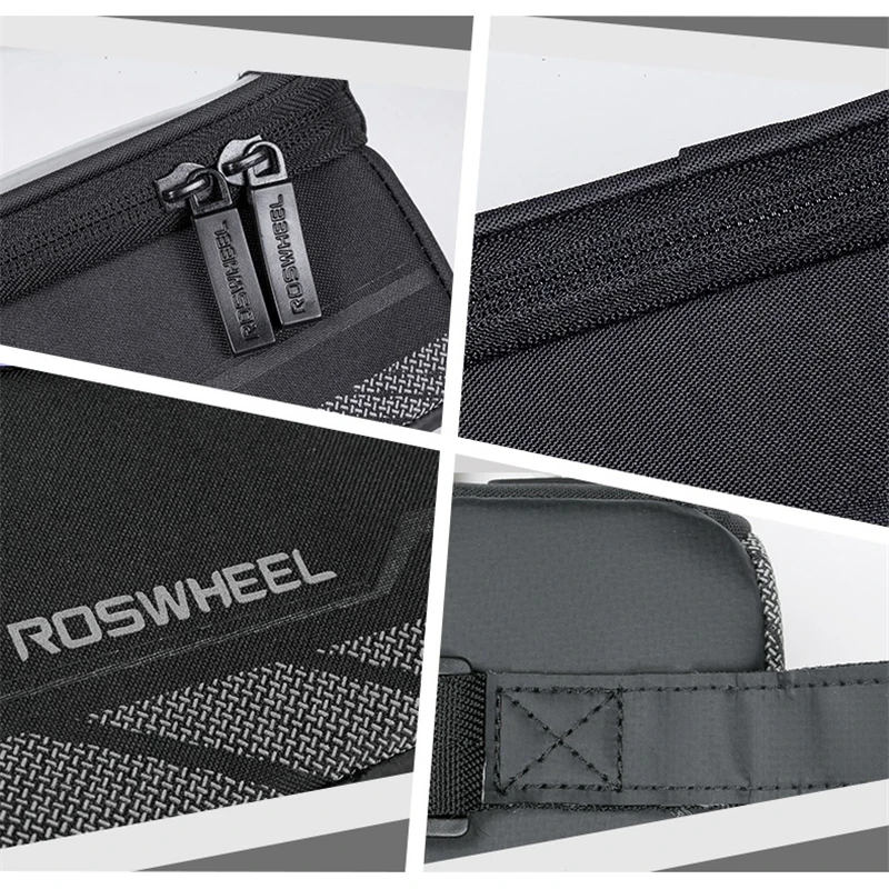 ROSWHEEL Bicycle Tube Bag 12496L-CA5 Portable Bike Frame Front Transparent PVC with Audio Extension Line for 5.5 Cellphone | Спорт и