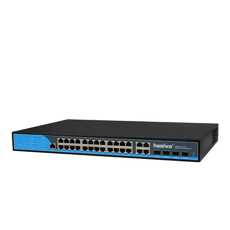 Управляемый коммутатор Ethernet с 24 портами 400 Вт 10/100/1000 м Rj45 Poe 4 порта SFP
