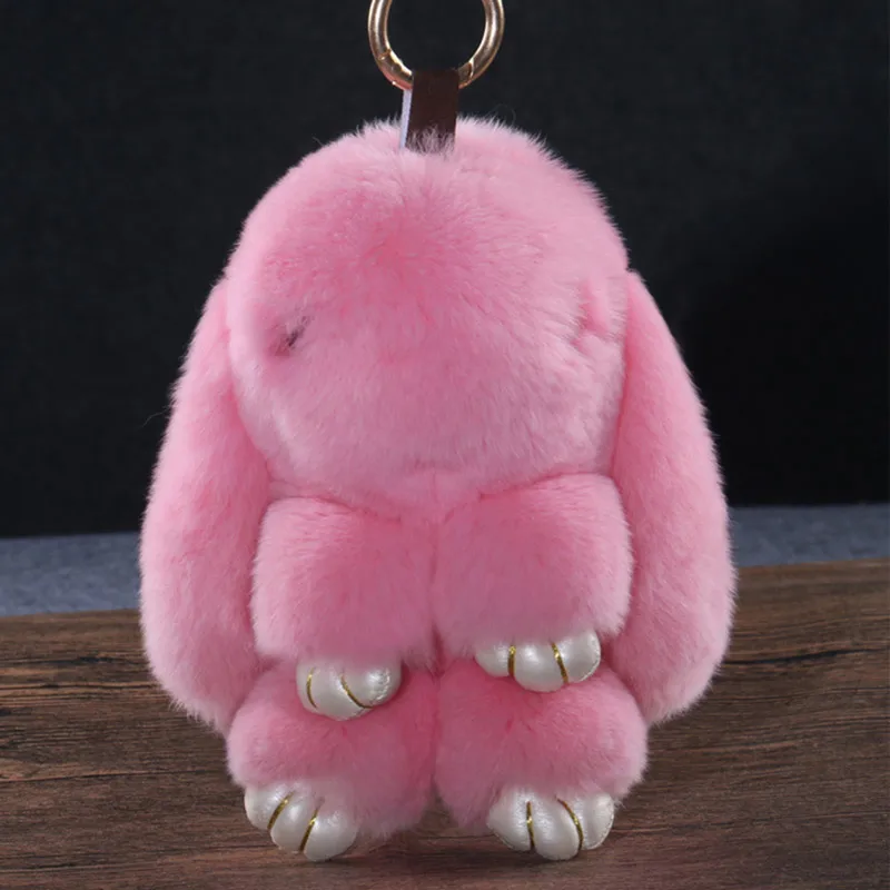 2018 безделушка мини 14 см Брелок с искусственным помпоном кролик брелки на сумке