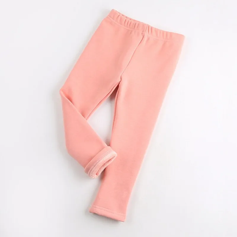 

2019 Winter New Girls Leggings Cotton Plus Thick Velvet Warm Candy Color Girls Pants 2-8 Years Children's Pants