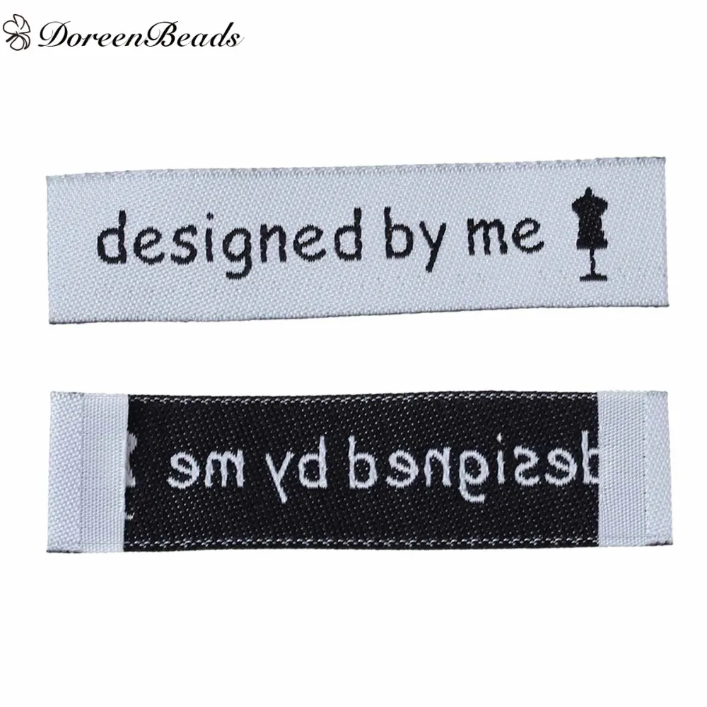 DoreenBeads 50 шт. сумки для одежды ручной работы тканые териленовые ярлыки с принтом
