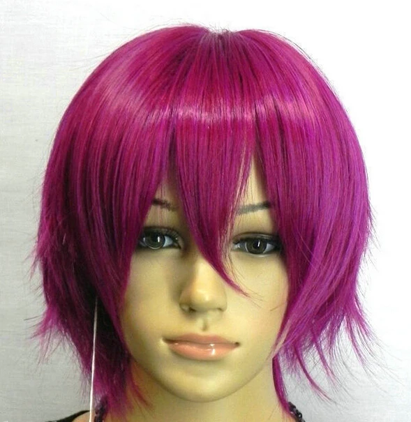 Уникальный Короткий Прямой Темно Розовый красный Косплей Парики|wig revlon|cosplay wigs