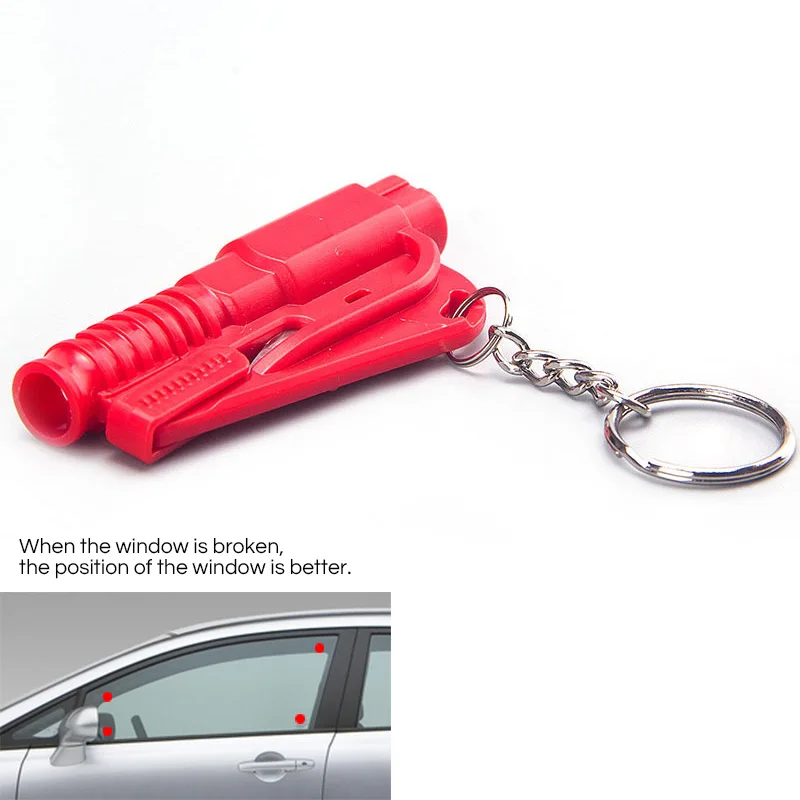 Outdoor EDC tool Mini Pocket Glass Window Breaking Safety Hammer Emergency Escape Rescue Tool Keychain Seat Belt Knife Cutter |