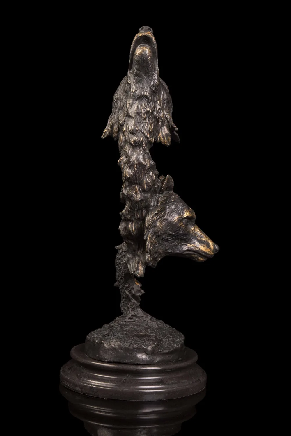 Искусство ремесла медные лучшие продажи бронзовые волчьи головы скульптуры