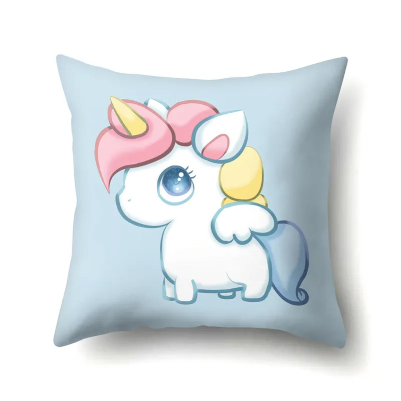 45x45cm Unicorn Pillow Case Party Supplies Cotton Blend Cushion Cover Sofa Baby Shower Children Birthday Gift | Дом и сад