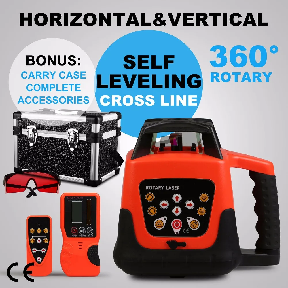Лазерный уровень вращающийся красный автоматический 150 м|laser level|laser level levelingleveling