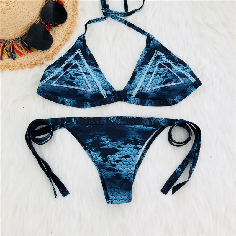 Пикантные для женщин треугольники комплект бикини купальники малышек