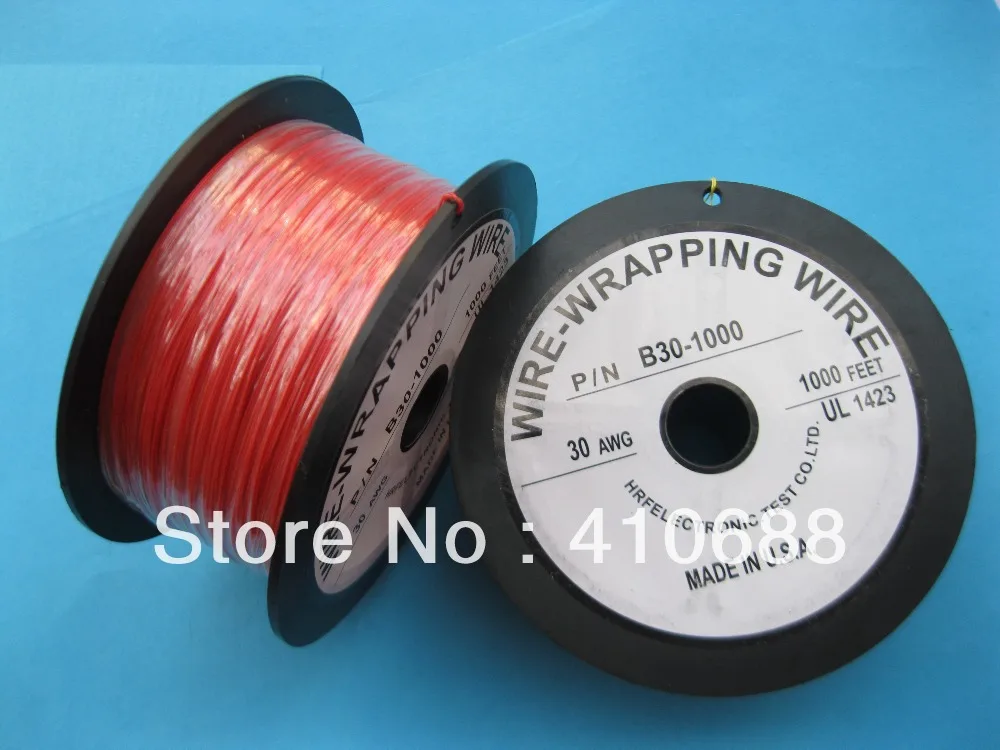 Фото 1 рулон 1000ft 30AWG провода-оберточная проволока серебряное покрытие медь красный 1 рулон 1000ft 30AWG провода-оберточная проволока серебряное покрытие медь красный