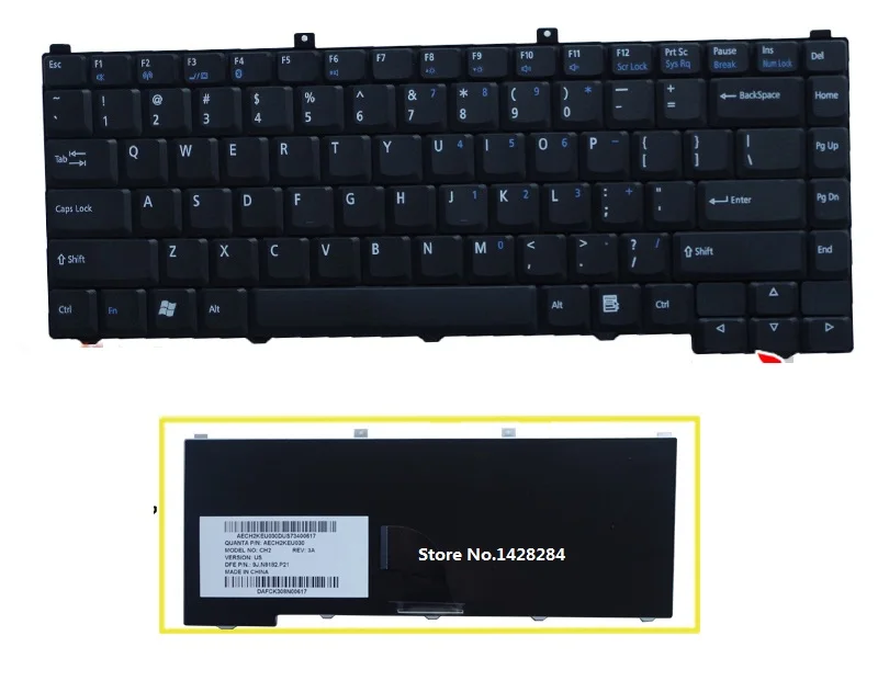 Клавиатура для ноутбука SSEA черная английская клавиатура NEC E3100 E6210 E6200 P520 M320 E6211