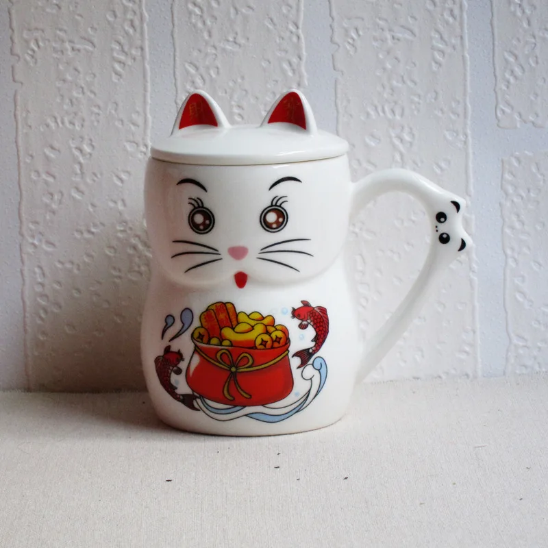 1 шт. ZAKKA Керамика Кружка Кот мультфильм кофе молоко кружка с крышкой чашка для