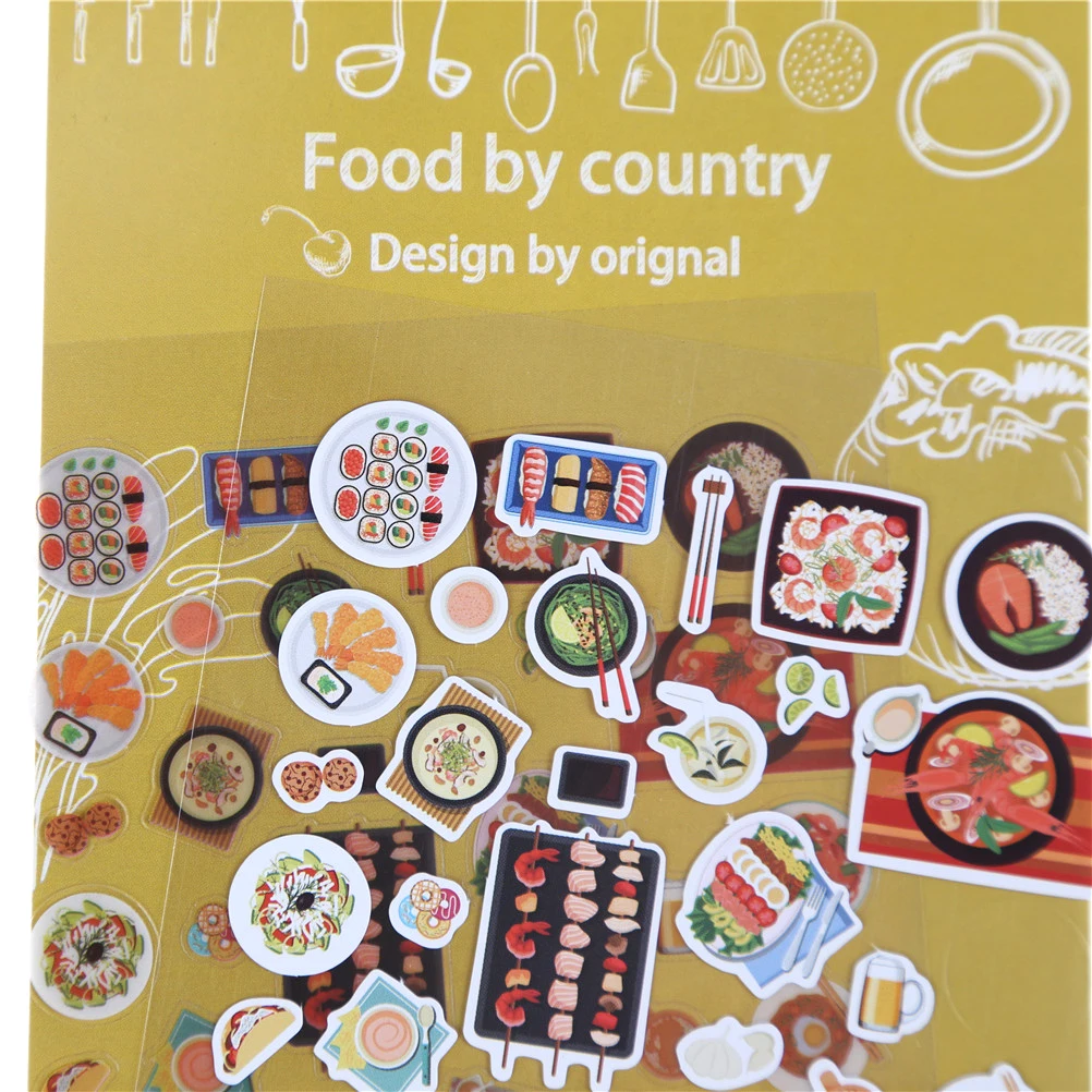 2 шт./упак. Винтаж планировщик путешествия еда стикеры на ПВХ бумаге для альбома