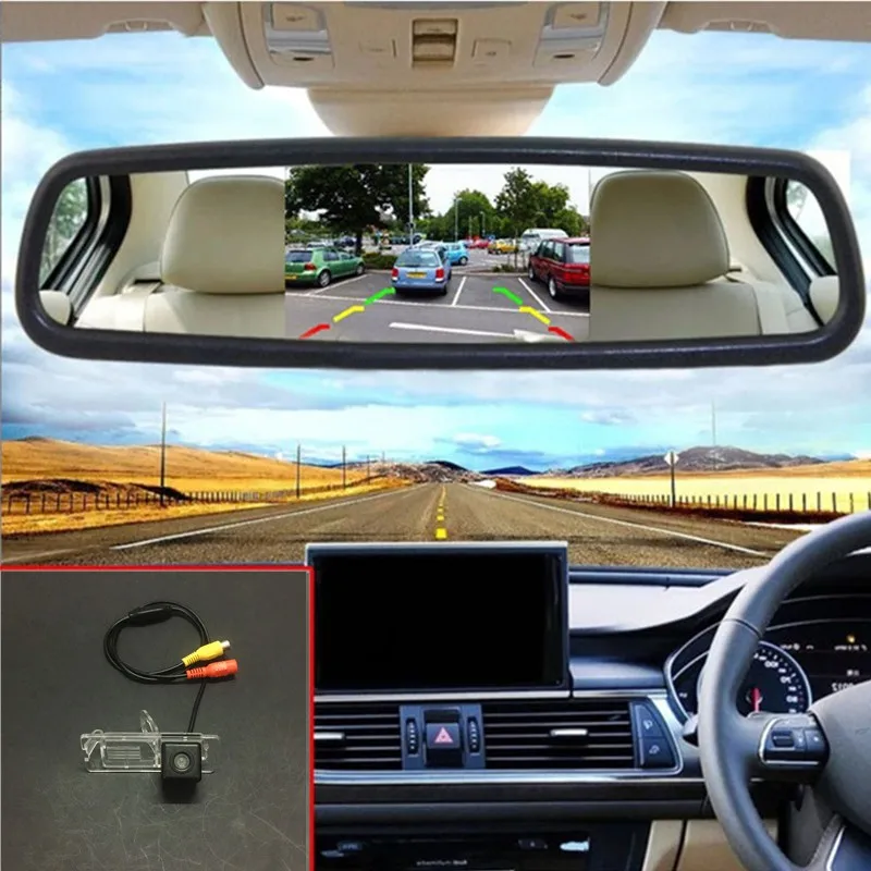 Цветные ЖК мониторы для автомобильных зеркал 5 дюймов Система помощи при