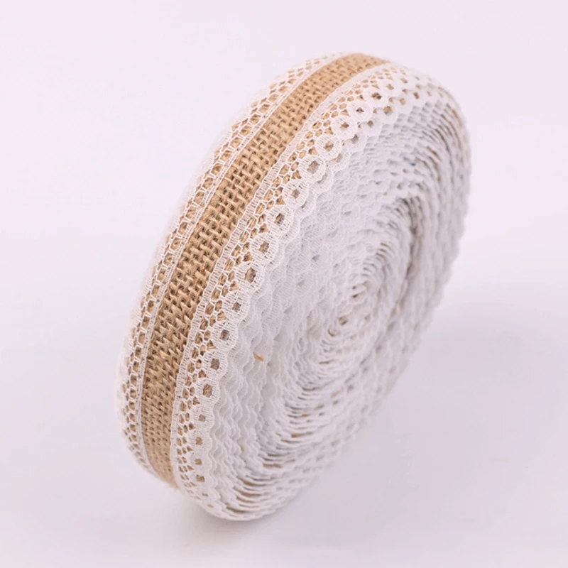 2 м/лот лента из джута мешковины Natural джутовое кружево Vintage конопляная ткань Hessian DIY