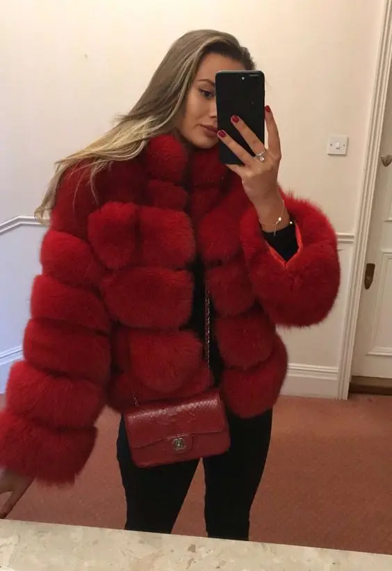 TOPFUR Новая мода натуральный Лисий мех пальто однотонное Женское зимнее лисий мех с меховым воротником натуральный мех пальто толстое теплое роскошное