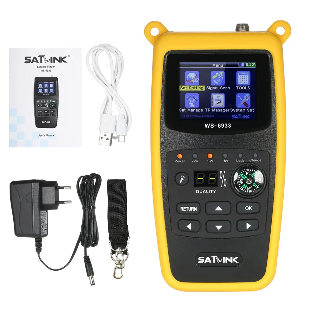 Спутниковый ЖК-дисплей SATLINK WS6933 цифровой спутниковый ТВ-приемник с компасом