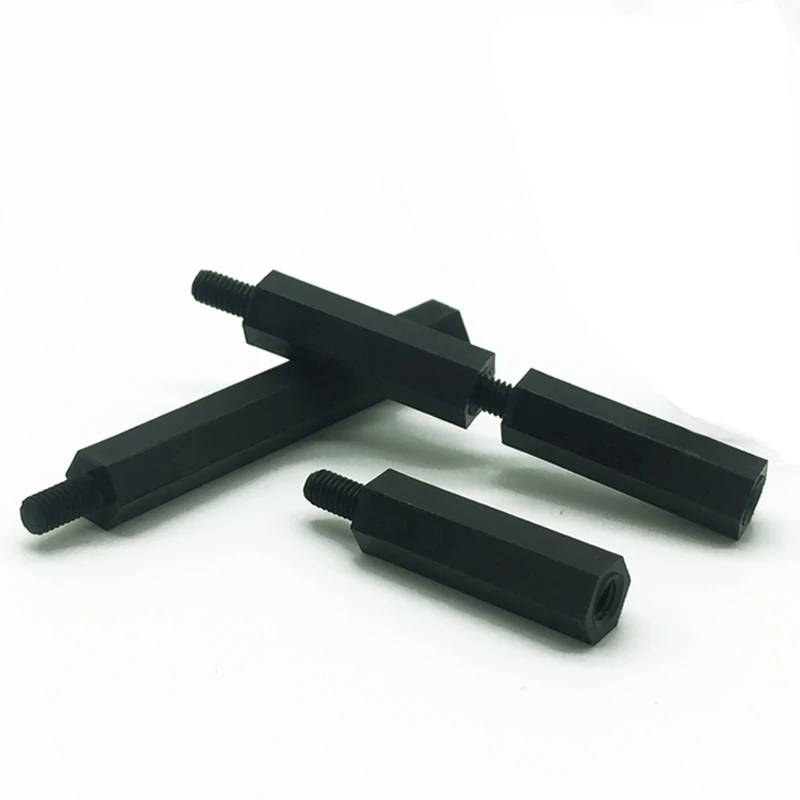 30/20/10Pcs M3*L+6mm Thread black Spacing Screw Plastic For PCB Motherboard Fixed Nylon Standoff Spacer Pillar | Обустройство дома