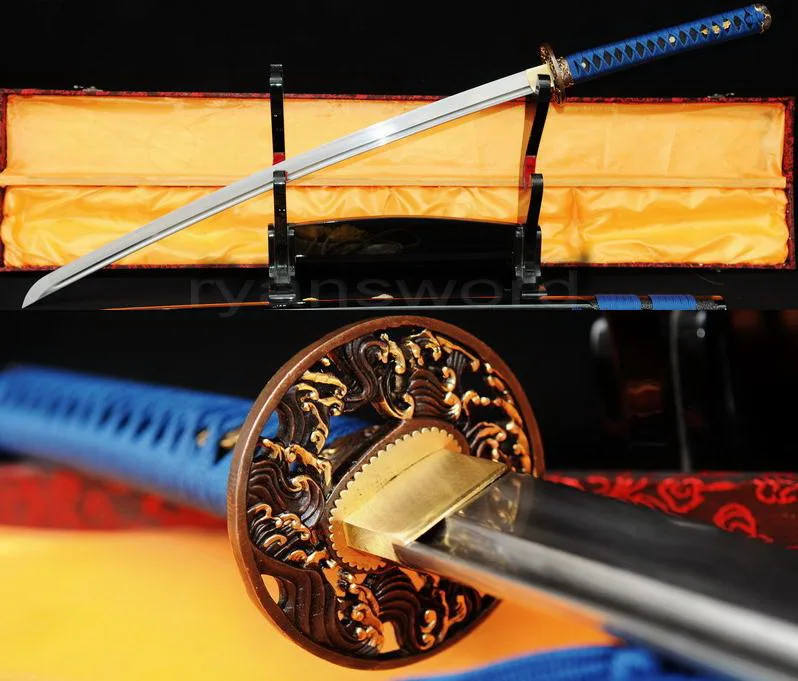 Ручная работа дамасская складная сталь лучевая кожа SAYA японский цвет|sword light|sword