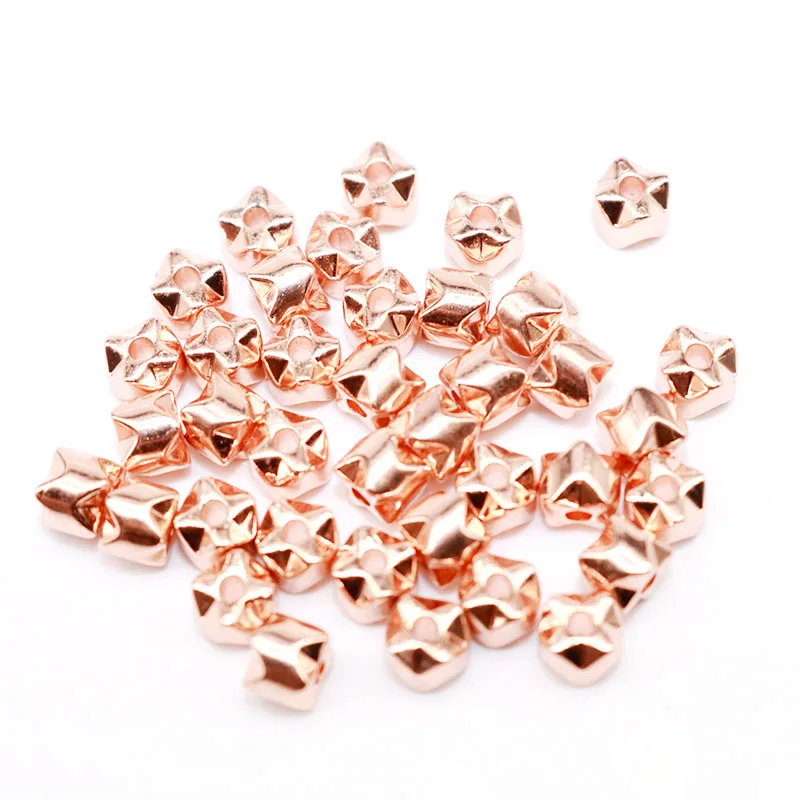 rose gold Новая мода 5 мм 50 шт./лот гематит бусины волны круглые свободные бусины натуральный черный золотой камень бусины для изготовления ювелирных изделий - Цвет: rose gold