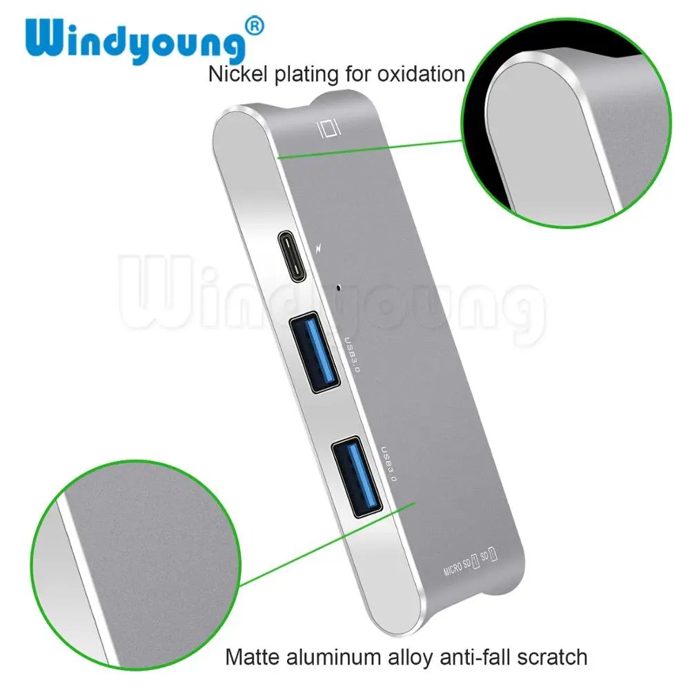 USB C HUB HDMI для MacBook Pro Hub адаптер thunderbolt 3 0 SD/TF устройство чтения карт Type Питание Тип