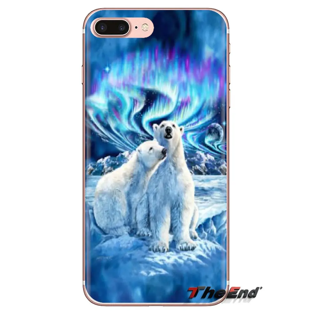 For Samsung Galaxy J1 J2 J3 J4 J5 J6 J7 J8 Plus 2018 Prime 2015 2016 2017 TPU Case Cover Polar Bear Wallpaper in Northern Lights |