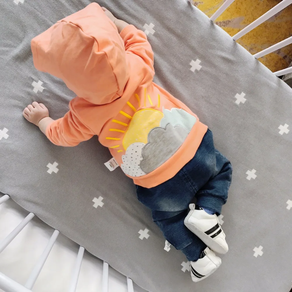 Детская осенне-зимняя куртка пальто свитер для маленьких девочек толстовка с