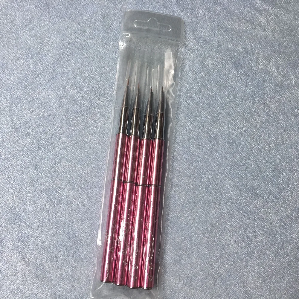 

HOT Gel Brush Nails 100% Pure Kolinsky Hair Nail Art Brush Painting Pen Cute Dotting Tools 0#00#000#0000#, 4pcs/set