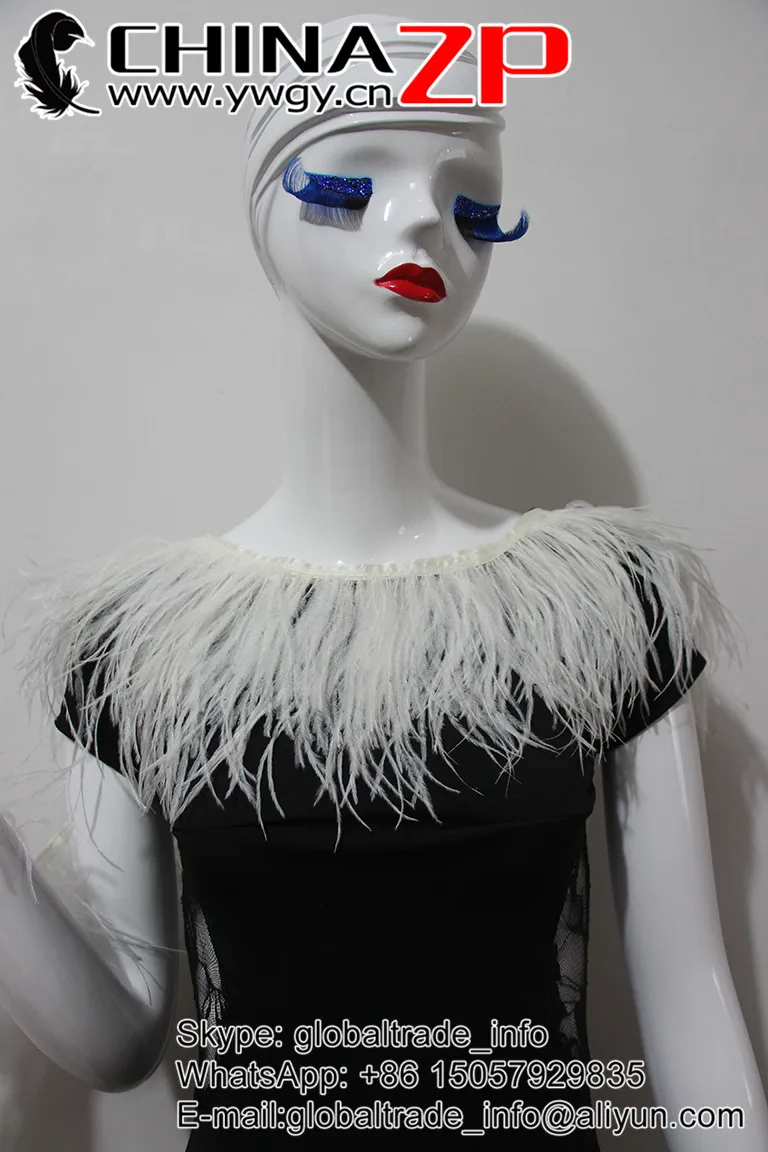 Отбеленные белые Страусиные перышки на лентах Розница от китайского